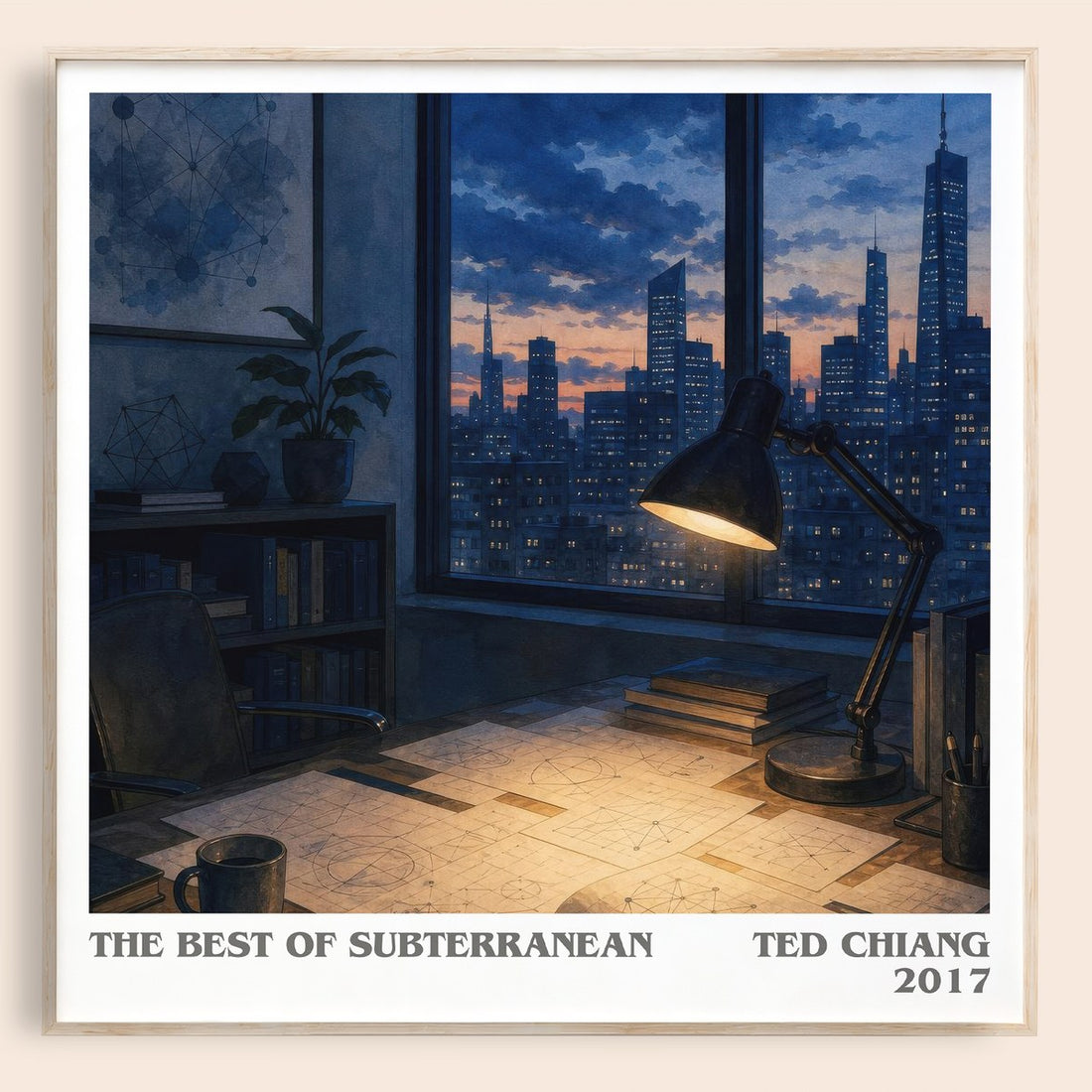 The Best of Subterranean literary book poster by Ted Chiang – framed literary art print
