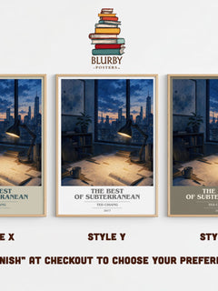 The Best of Subterranean book cover print in frame leaning in hallway – sci fi wall art
