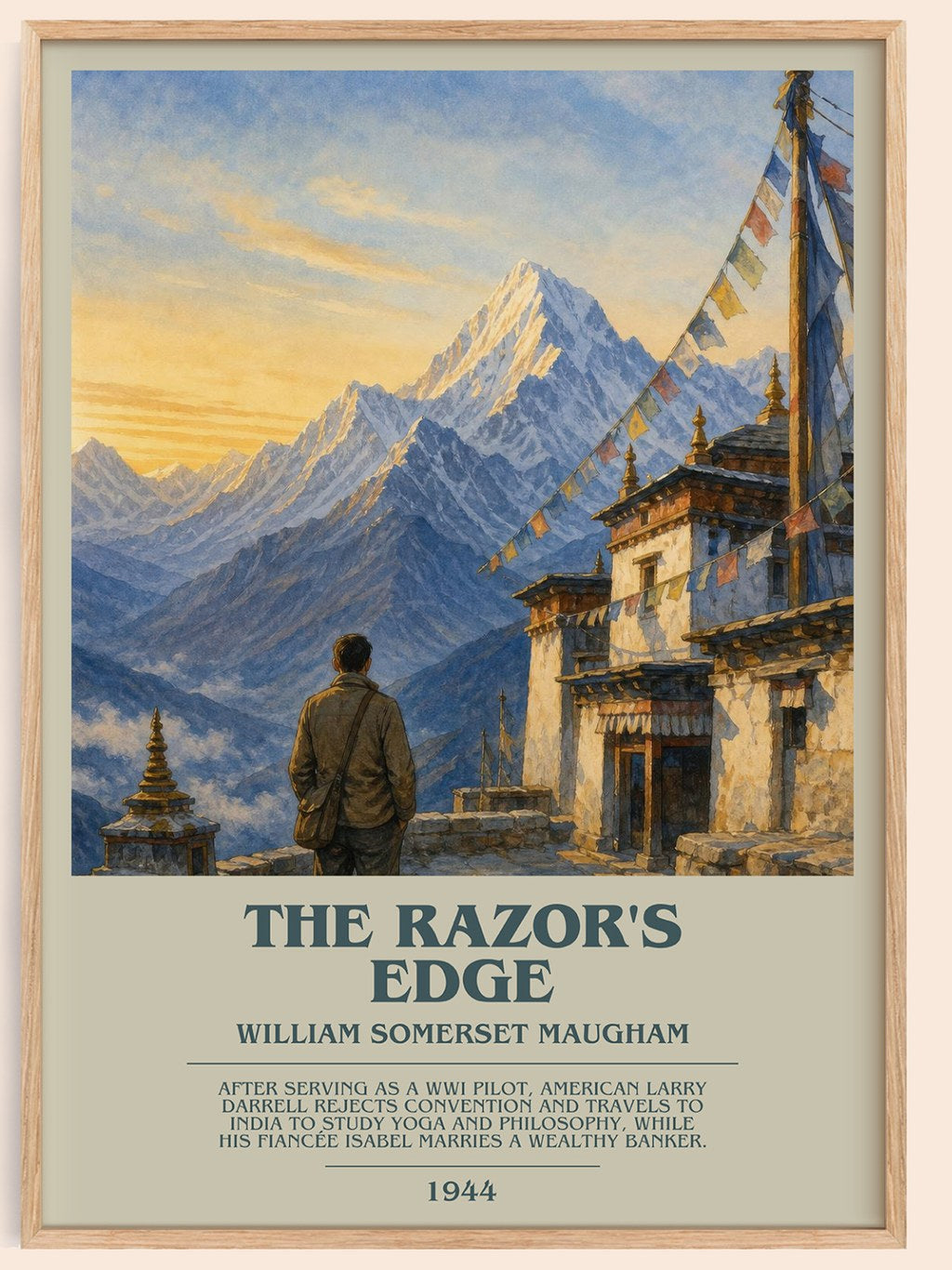 The Razor's Edge bookish book poster by William Somerset Maugham – framed literary art print