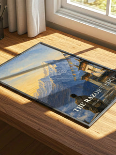 The Razor's Edge watercolour book poster framed on wall – literary fiction wall art