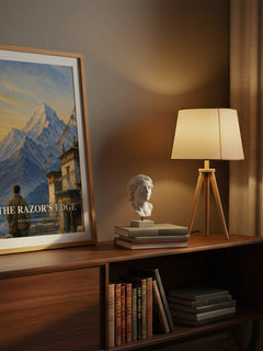 The Razor's Edge watercolour print on bookshelf – William Somerset Maugham fan gift