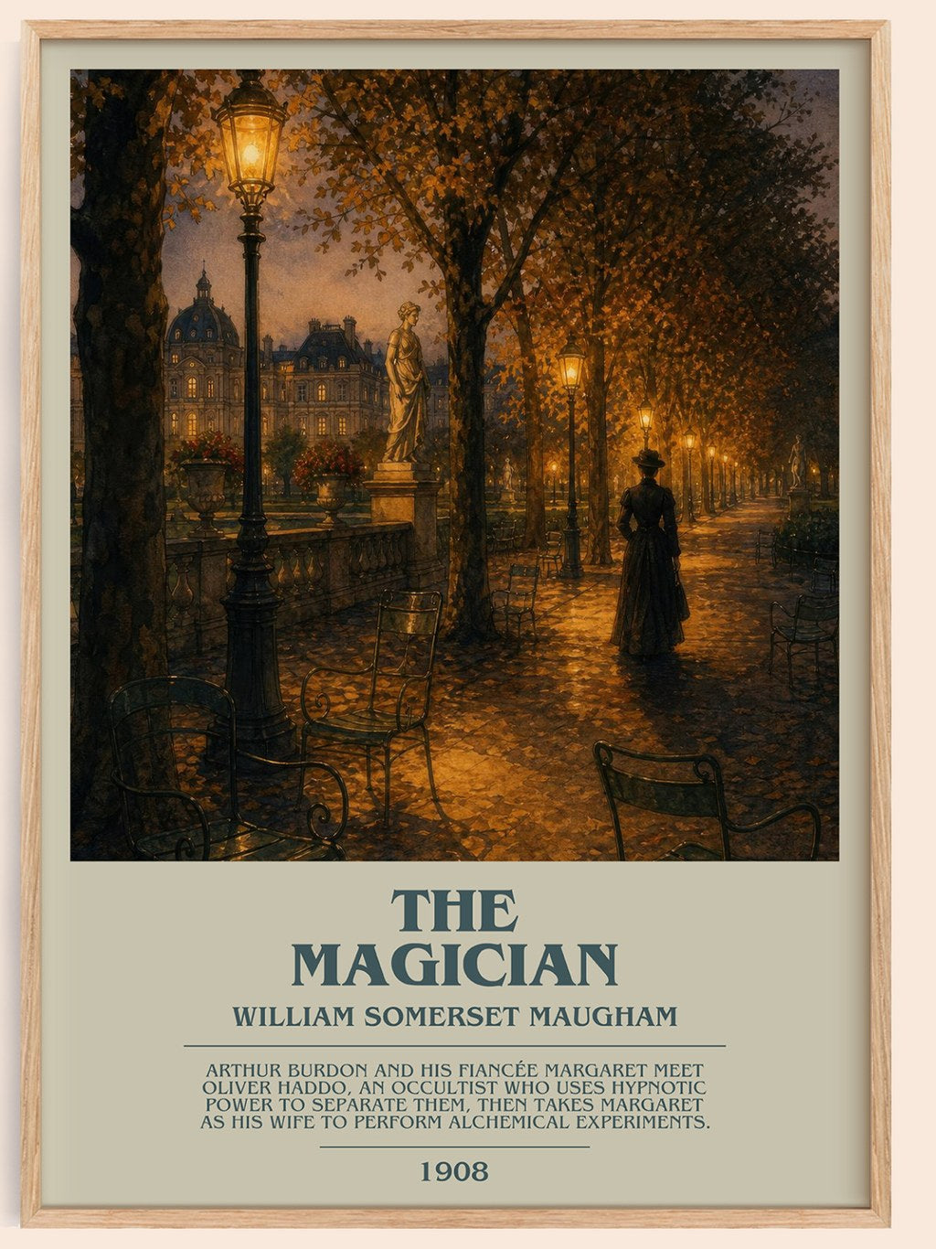 The Magician bookish book poster by William Somerset Maugham – framed literary art print