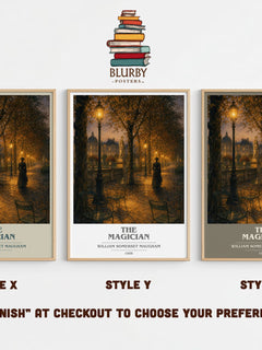 The Magician book cover print in frame leaning in hallway – gothic wall art