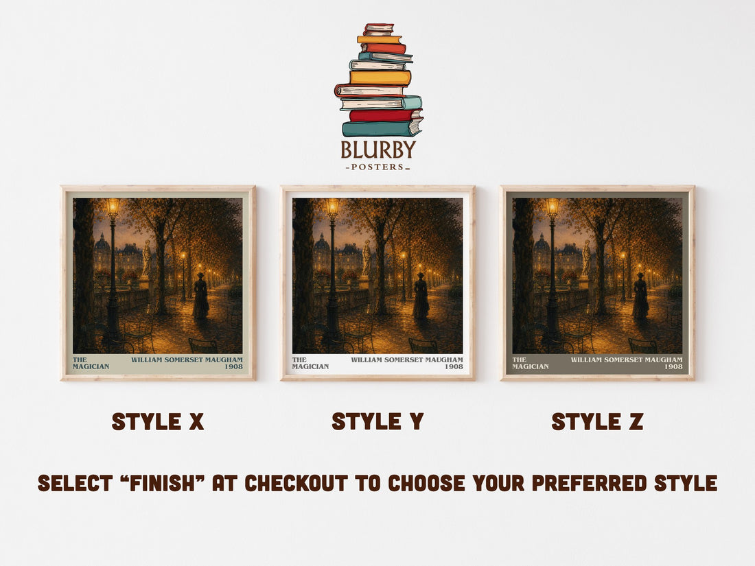The Magician literary print in frame leaning in hallway – gothic wall art (mockup)