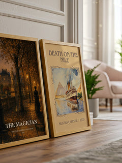 The Magician watercolour print framed by window – literary home decor