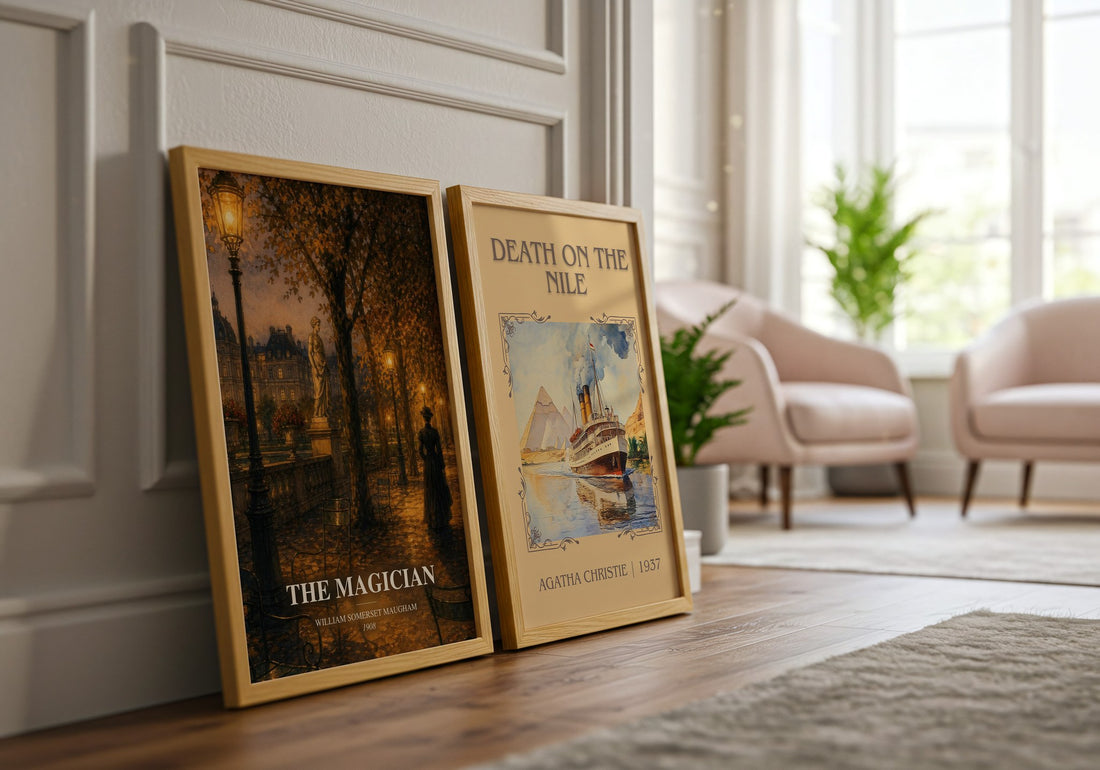 The Magician watercolour print framed by window – literary home decor