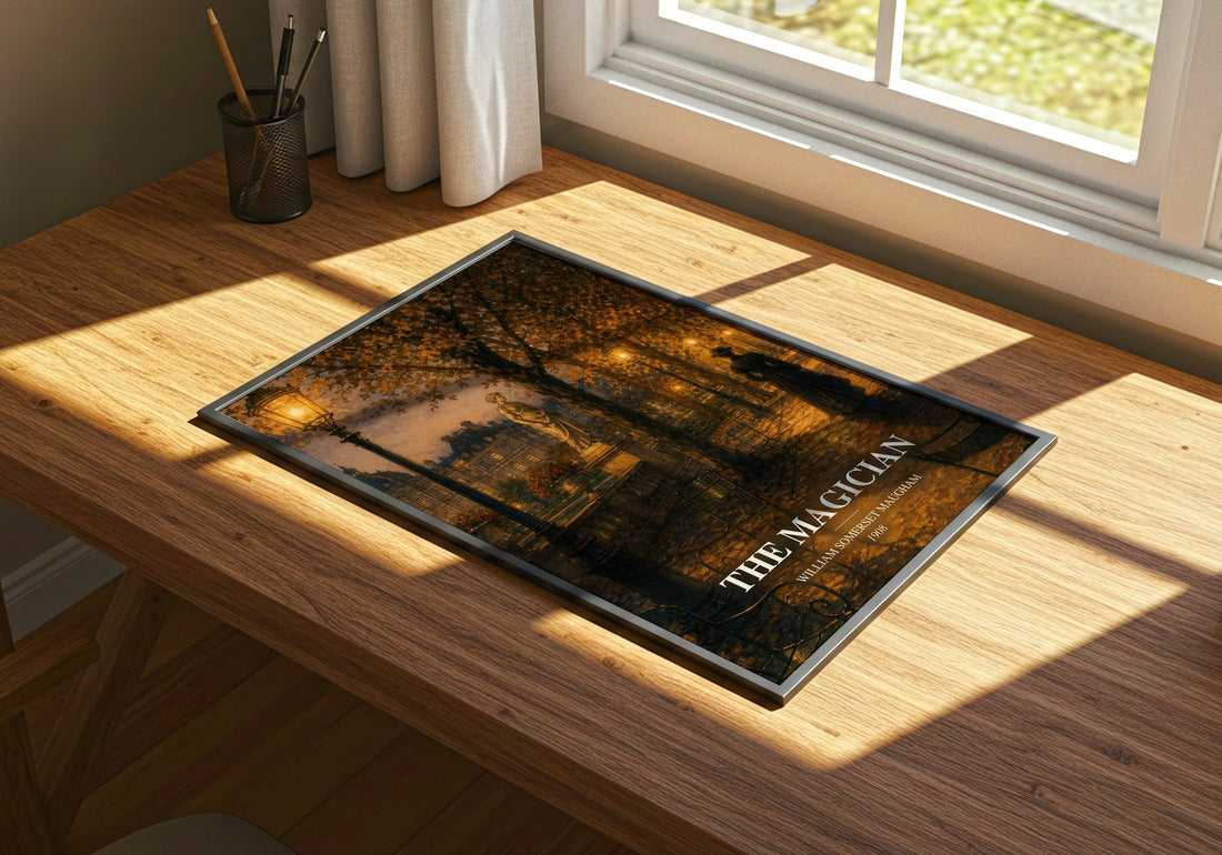 The Magician watercolour book poster framed on wall – gothic wall art