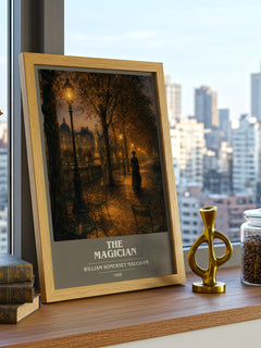 The Magician book cover print framed by window – literary home decor