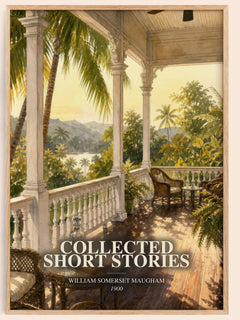 Collected short stories watercolour book poster by William Somerset Maugham – framed literary art print