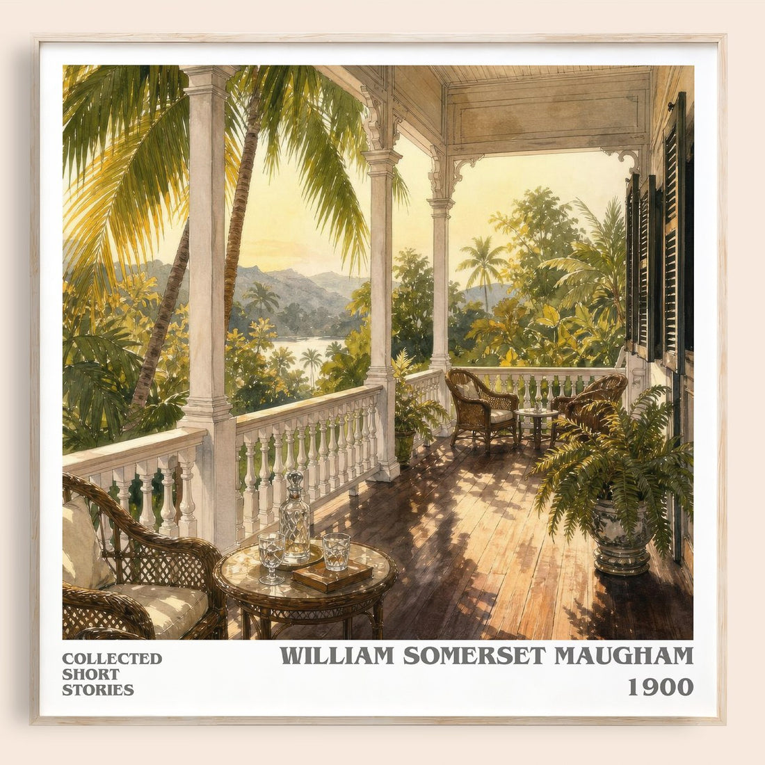 Collected short stories literary book poster by William Somerset Maugham – framed literary art print