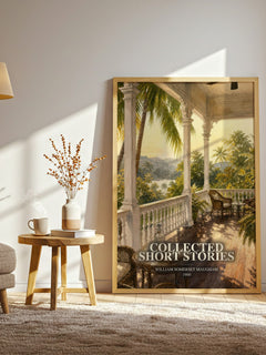 Collected short stories watercolour print in frame leaning in hallway – classic literature wall art