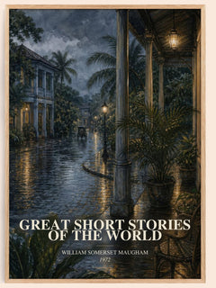 Great Short Stories of the World watercolour book poster by William Somerset Maugham – framed literary art print