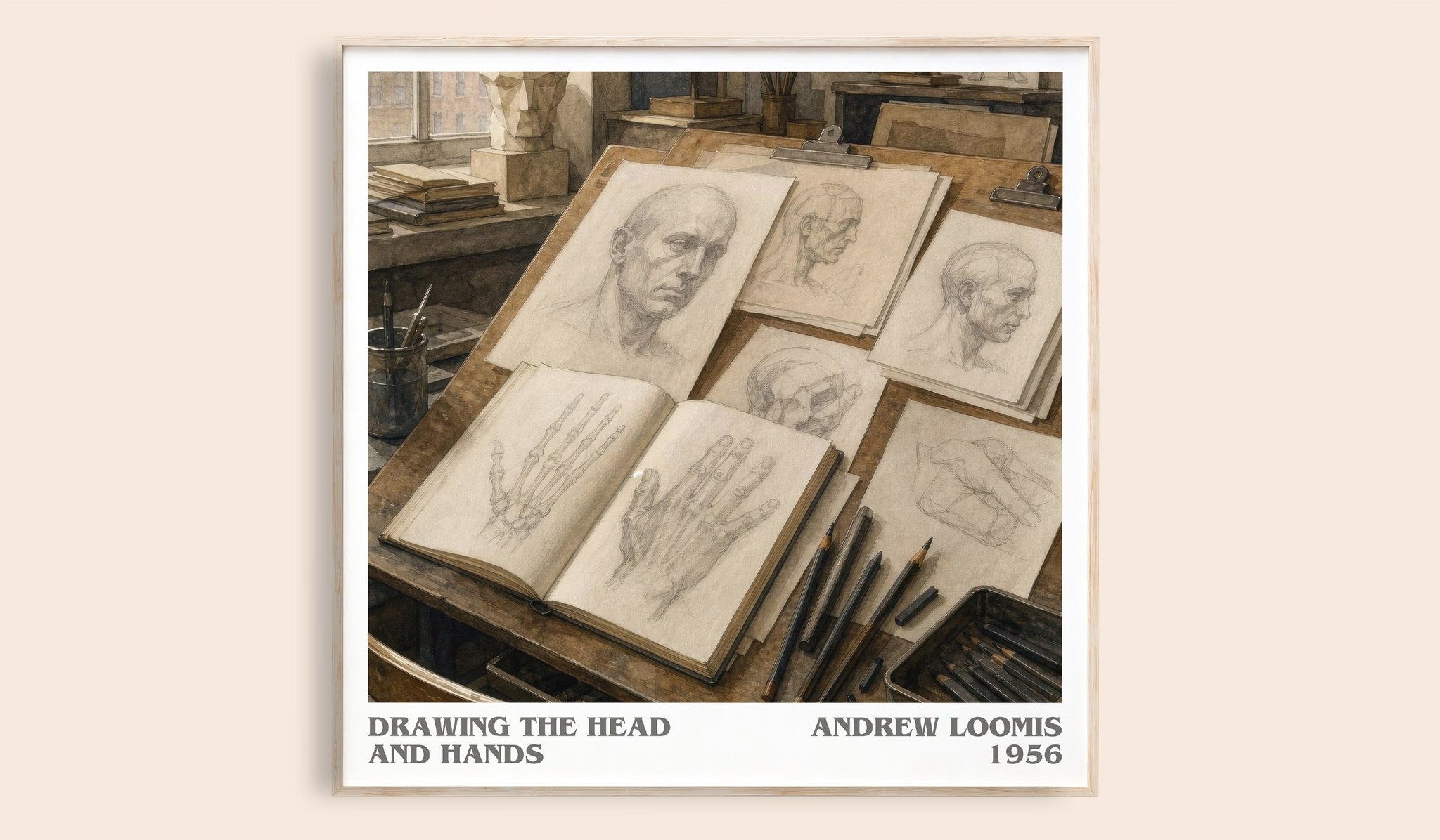 Drawing the head and hands Literary Art Print by Andrew Loomis