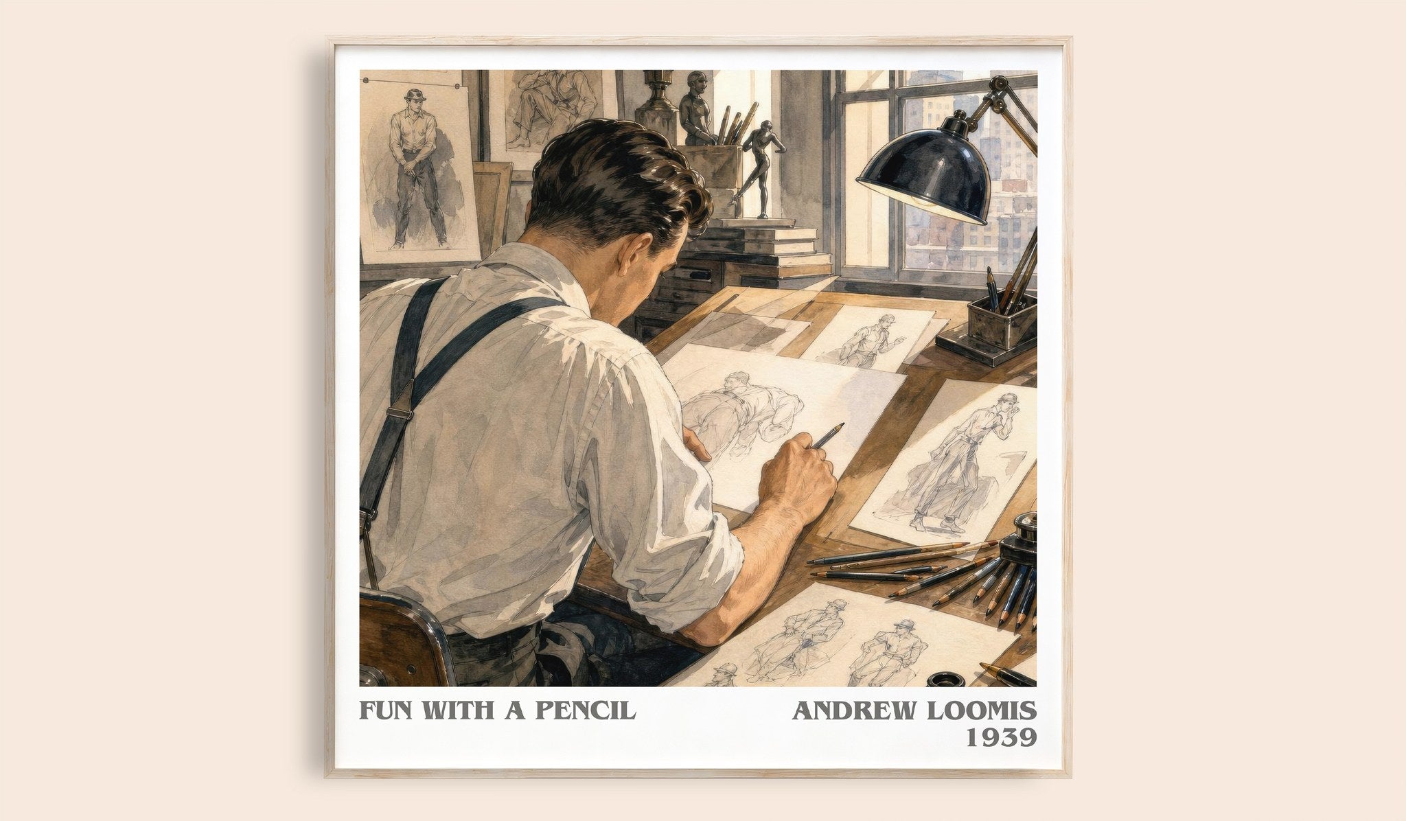 Fun With a Pencil Literary Art Print by Andrew Loomis