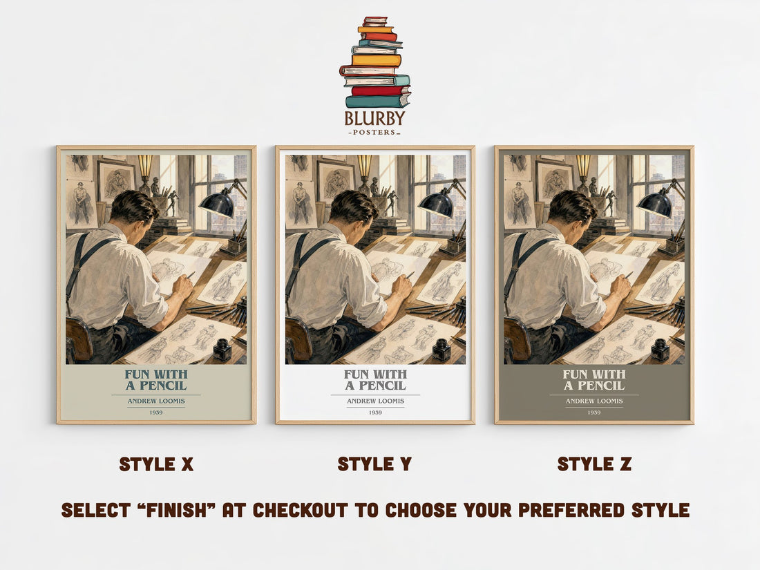 Fun With a Pencil book cover print in frame leaning in hallway – non fiction wall art (mockup)