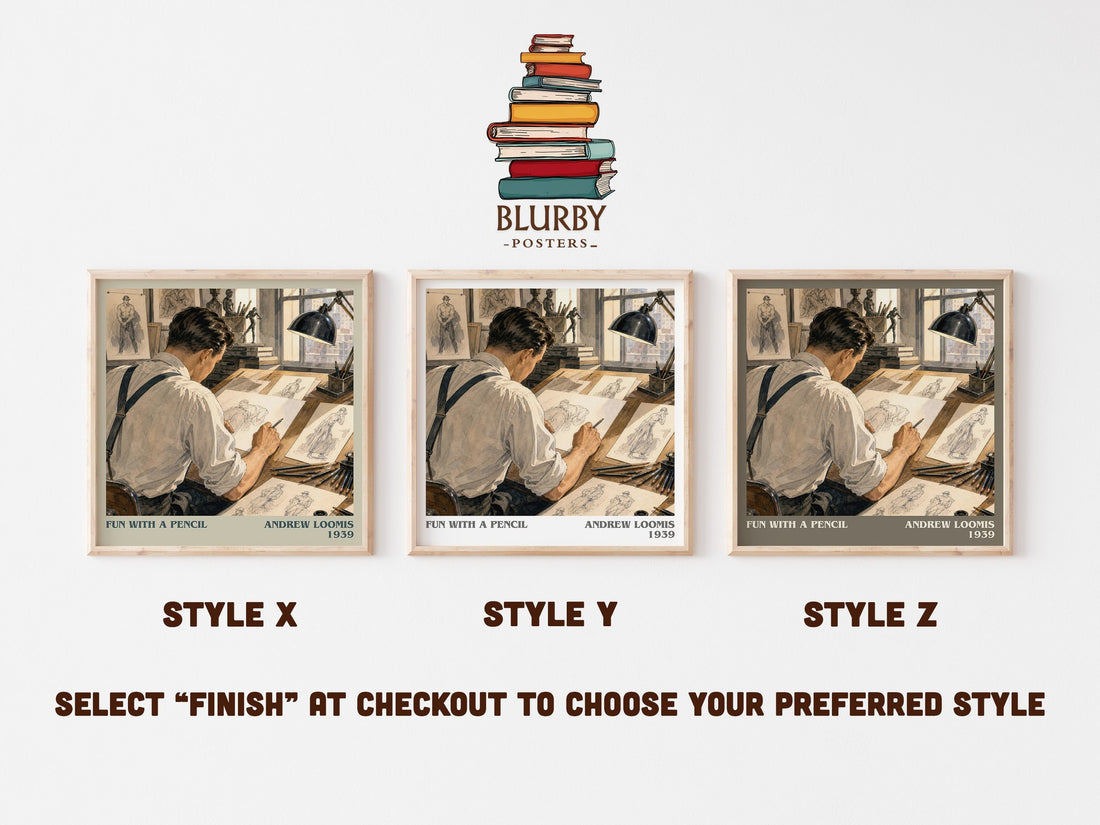 Fun With a Pencil literary print in frame leaning in hallway – non fiction wall art (mockup)