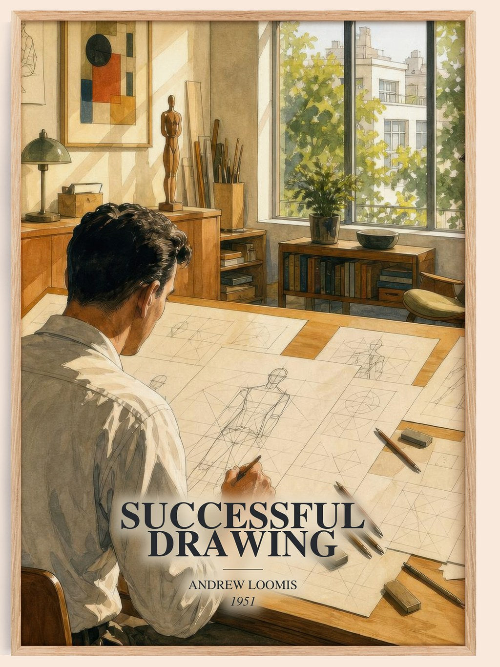 Successful drawing watercolour book poster by Andrew Loomis – framed literary art print