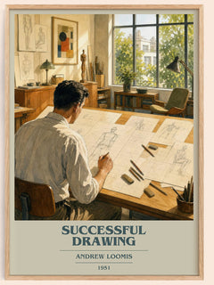 Successful drawing book cover book poster by Andrew Loomis – framed literary art print