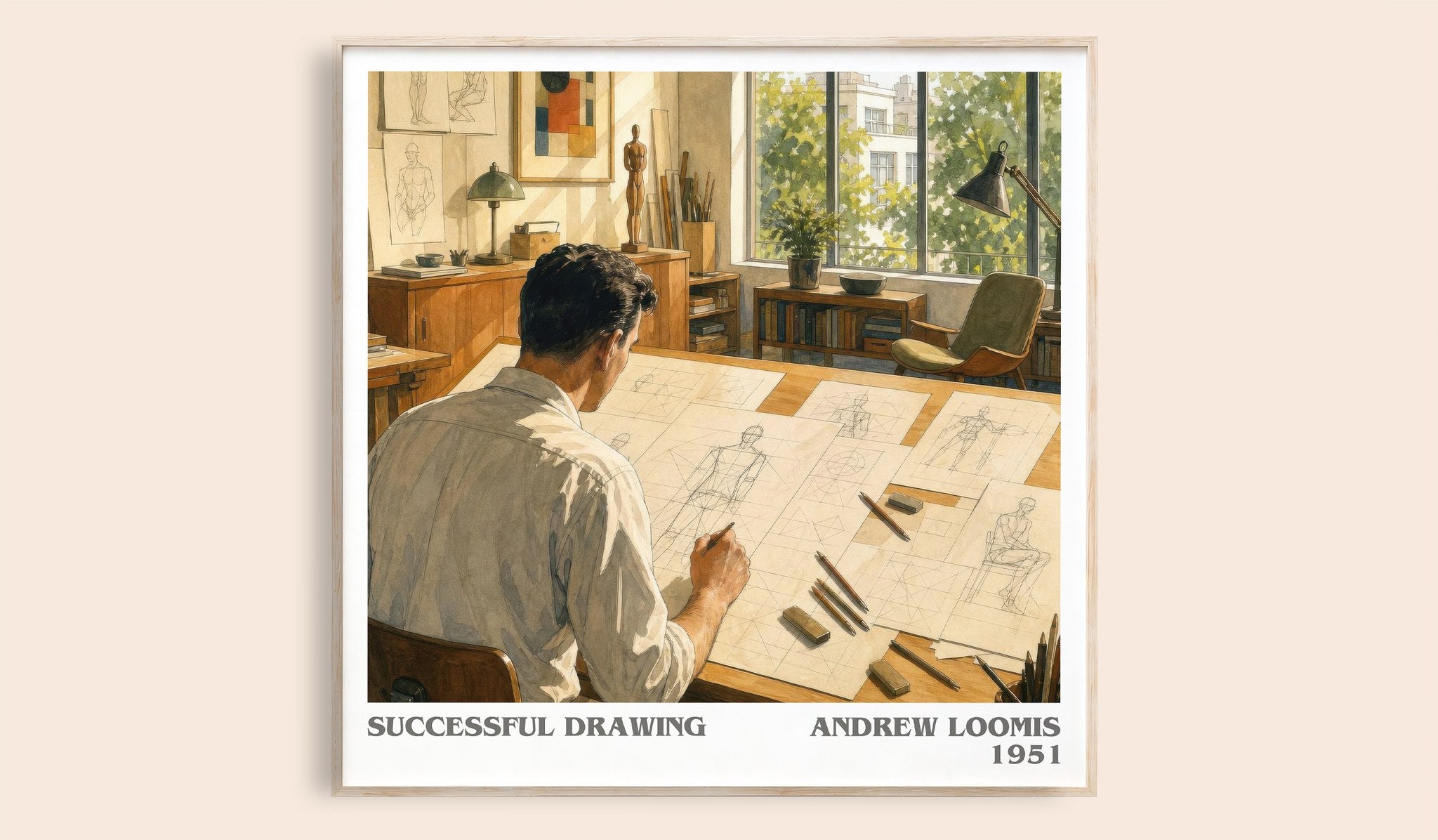 Successful drawing Literary Art Print by Andrew Loomis