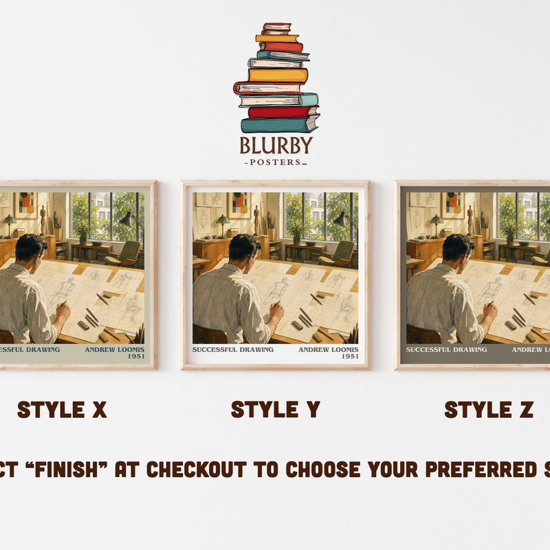 Successful drawing literary print in frame leaning in hallway – non fiction wall art