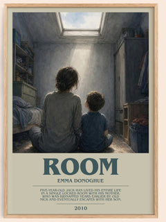 Room bookish book poster by Emma Donoghue – framed literary art print
