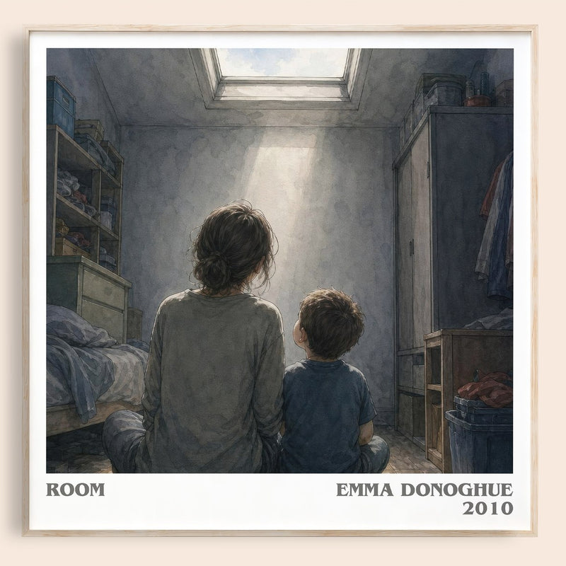 Room literary book poster by Emma Donoghue – framed literary art print