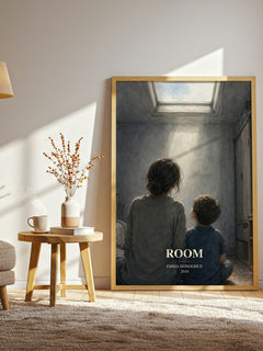 Room watercolour print in frame leaning in hallway – contemporary fiction wall art
