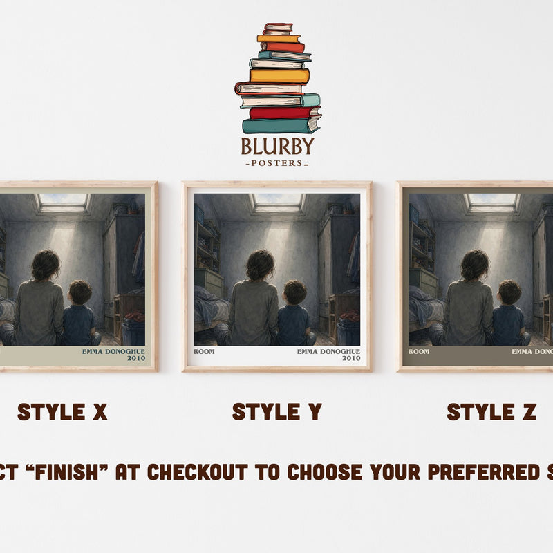 Room literary print in frame leaning in hallway – contemporary fiction wall art