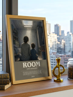Room bookish print framed by window – literary home decor