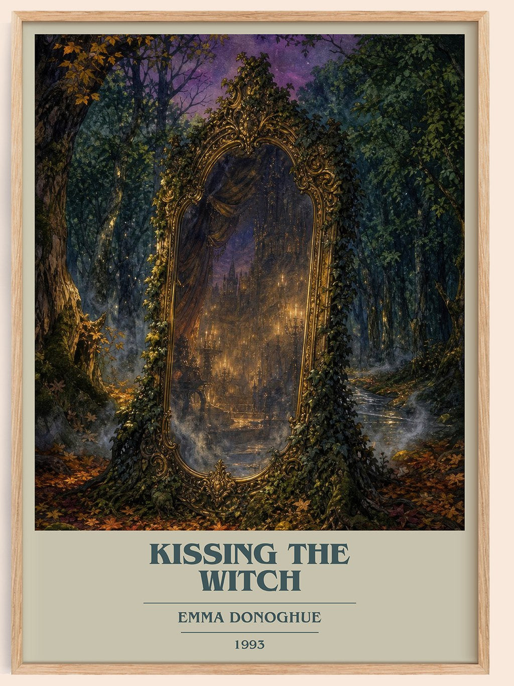 Kissing the Witch book cover book poster by Emma Donoghue – framed literary art print