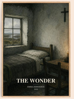 The Wonder watercolour book poster by Emma Donoghue – framed literary art print
