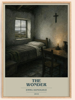 The Wonder book cover book poster by Emma Donoghue – framed literary art print