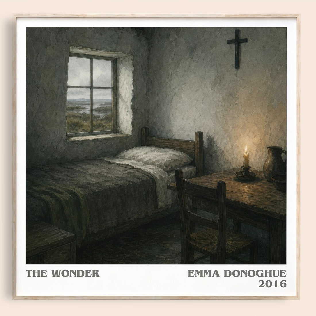 The Wonder literary book poster by Emma Donoghue – framed literary art print
