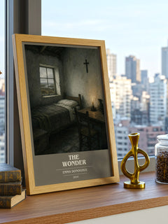 The Wonder book cover print framed by window – literary home decor