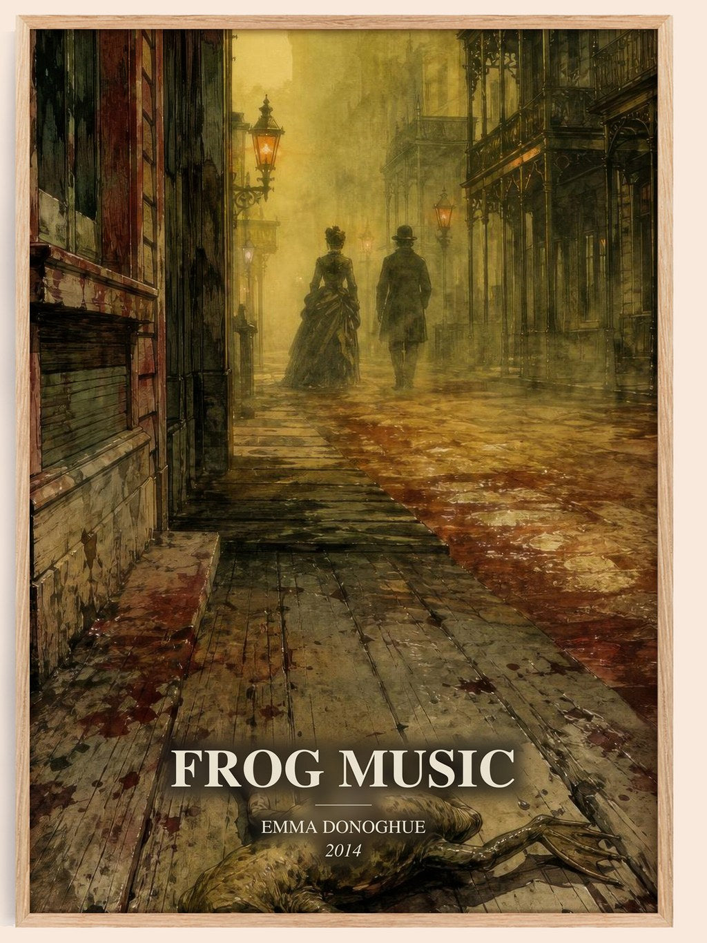 Frog music watercolour book poster by Emma Donoghue – framed literary art print
