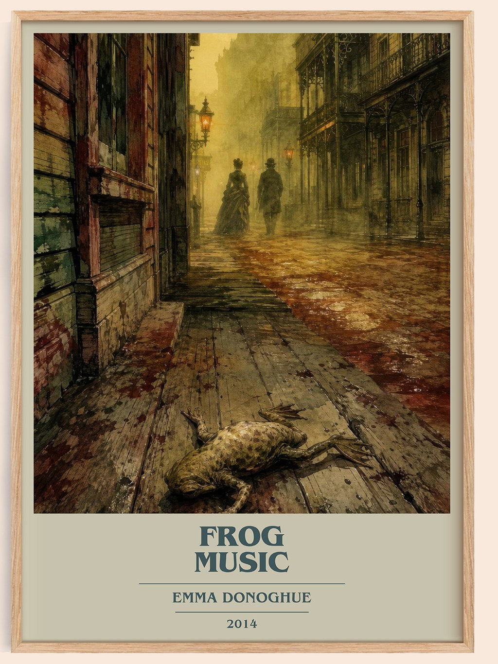 Frog music book cover book poster by Emma Donoghue – framed literary art print