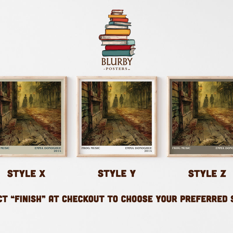 Frog music literary print in frame leaning in hallway – historical fiction wall art