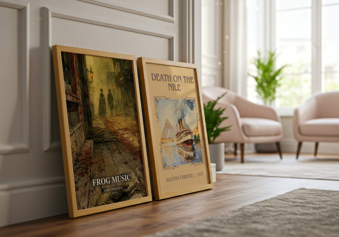 Frog music watercolour print framed by window – literary home decor