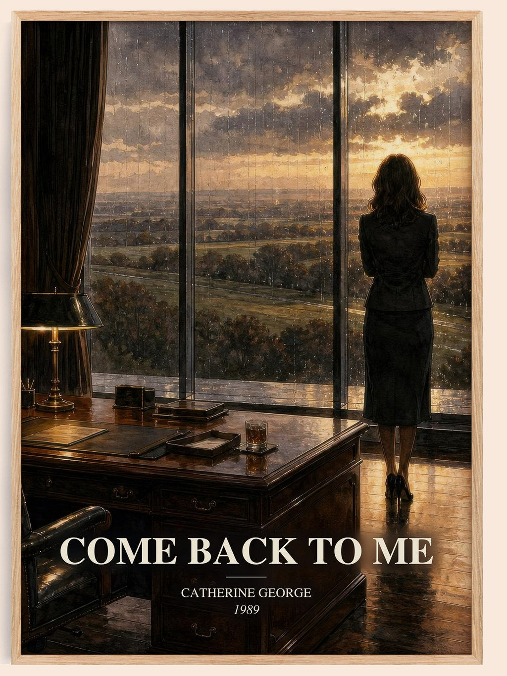 Come Back To Me watercolour book poster by Catherine George – framed literary art print