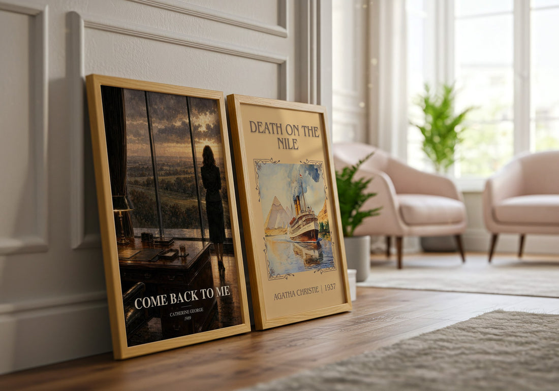 Come Back To Me watercolour print framed by window – literary home decor