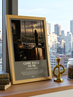 Come Back To Me bookish print framed by window – literary home decor