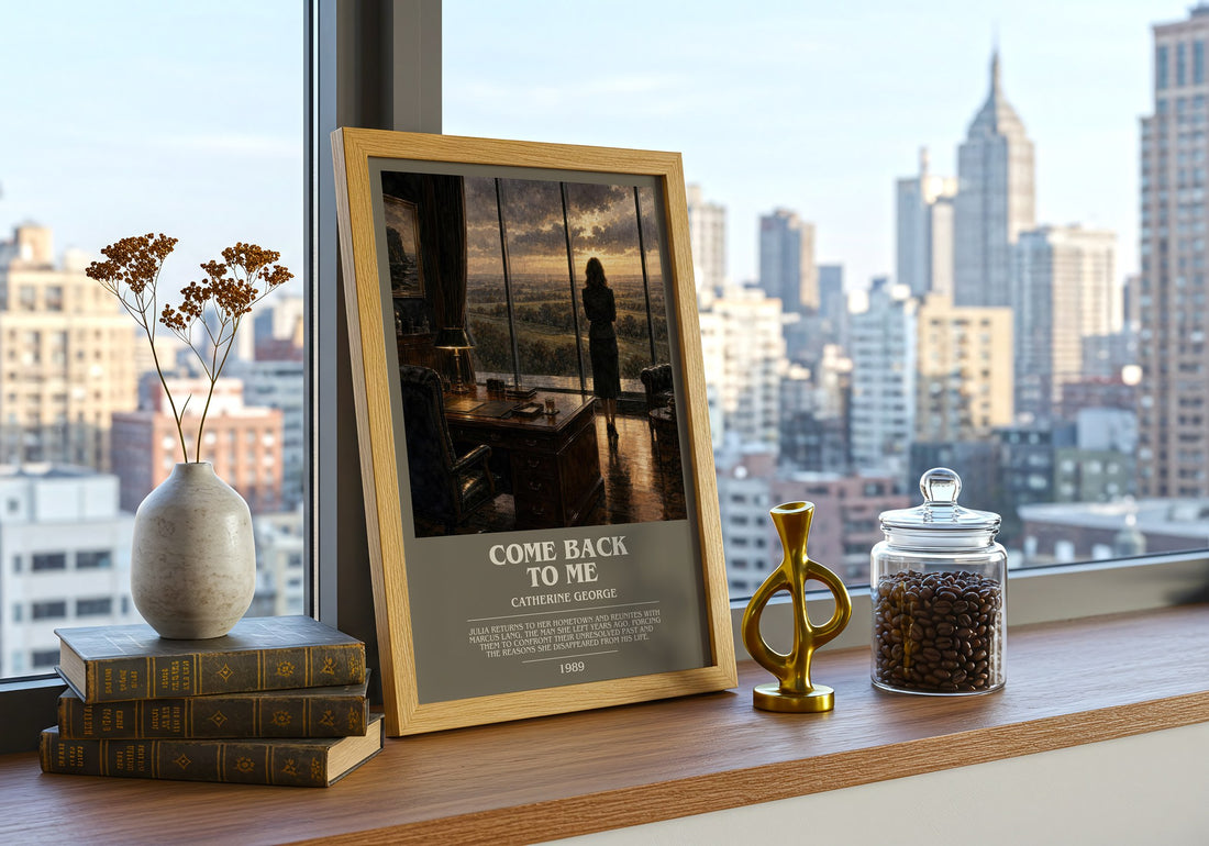Come Back To Me bookish print framed by window – literary home decor