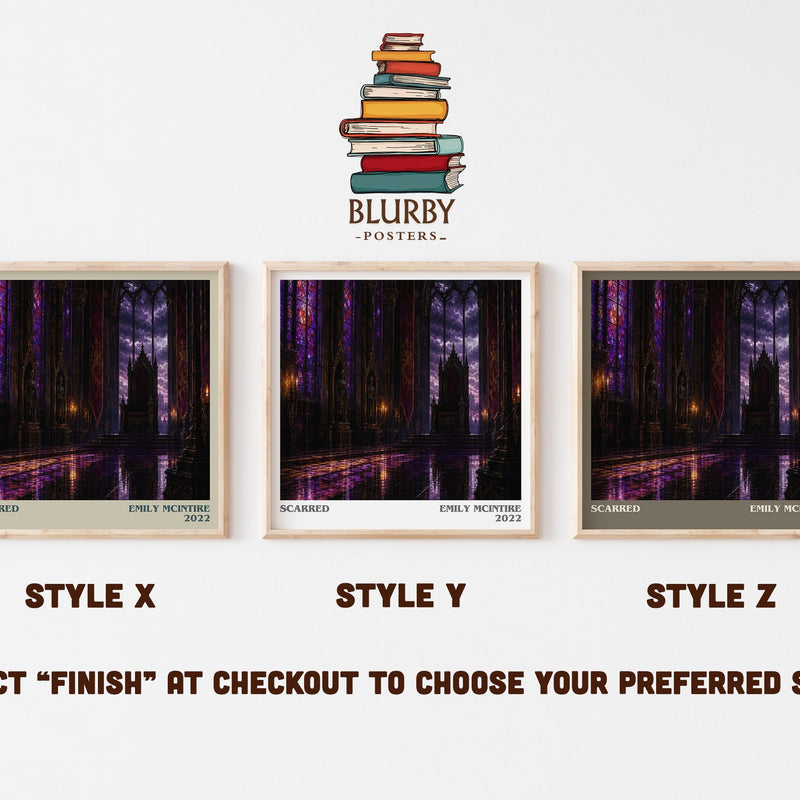 Scarred literary print in frame leaning in hallway – romance wall art