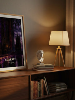Scarred watercolour print on bookshelf – Emily McIntire fan gift
