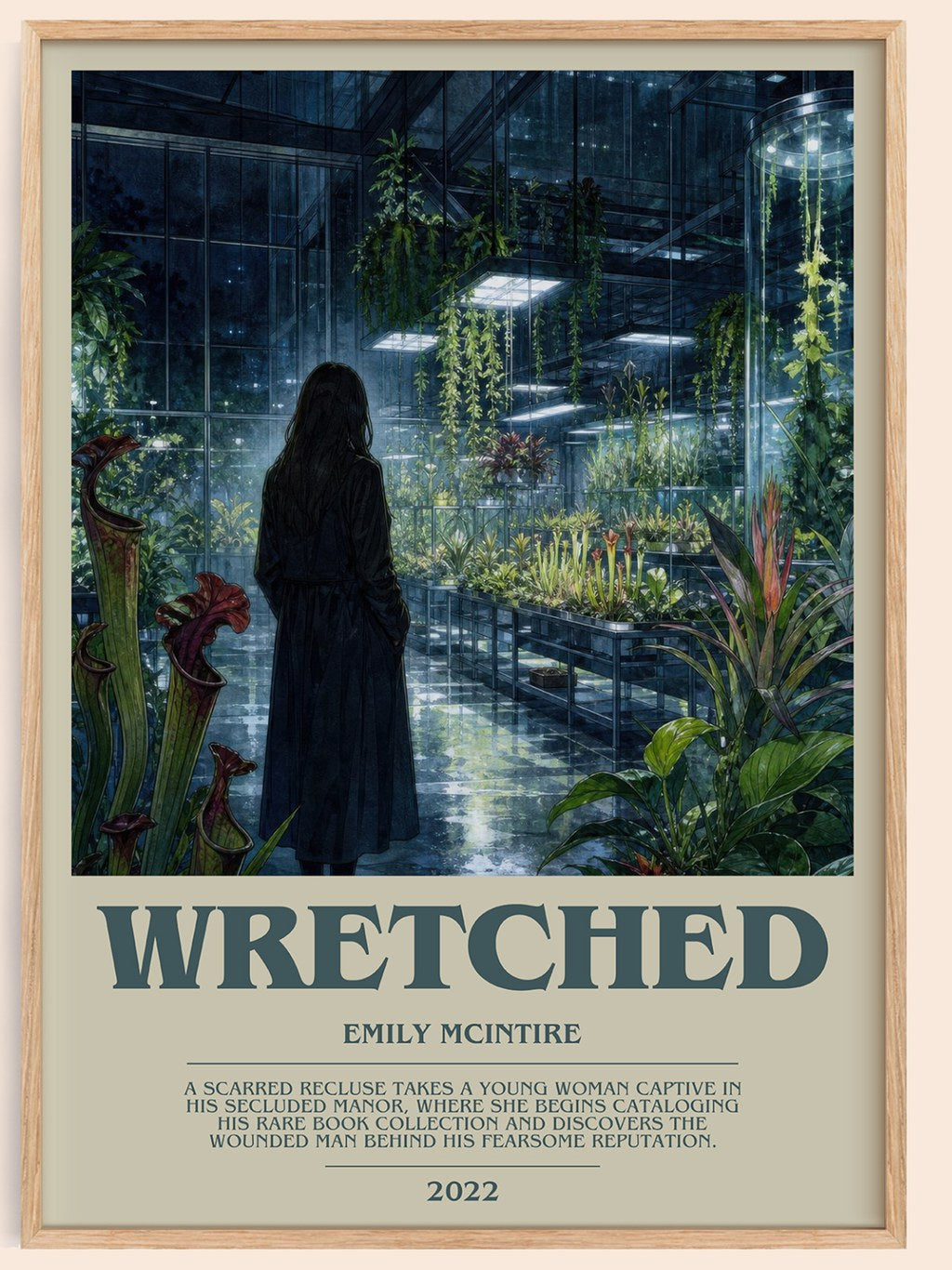 Wretched bookish book poster by Emily McIntire – framed literary art print