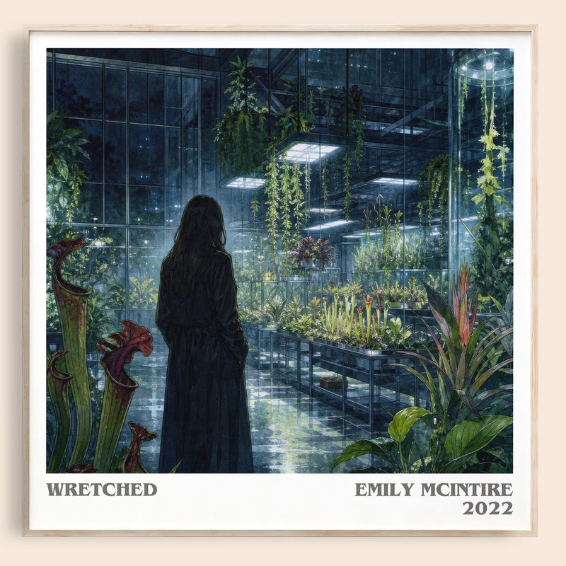 Wretched literary book poster by Emily McIntire – framed literary art print