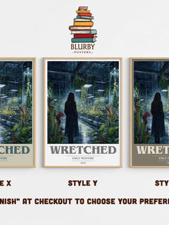 Wretched book cover print in frame leaning in hallway – romance wall art