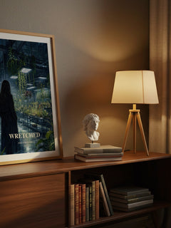 Wretched watercolour print on bookshelf – Emily McIntire fan gift