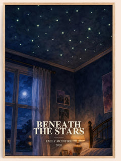 Beneath the Stars watercolour book poster by Emily McIntire – framed literary art print