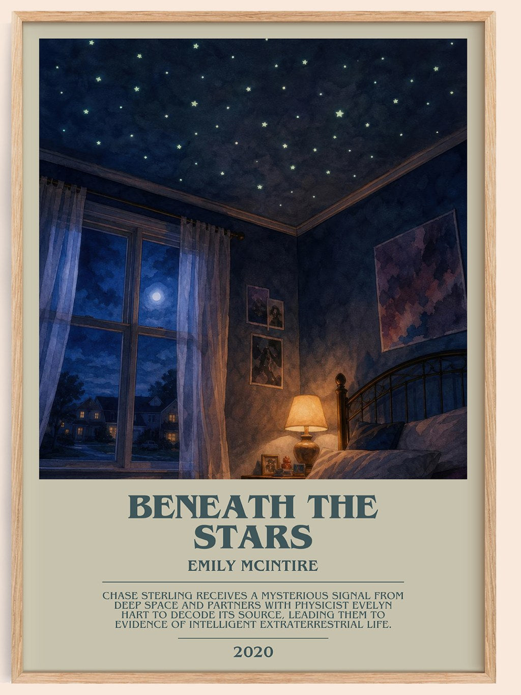 Beneath the Stars bookish book poster by Emily McIntire – framed literary art print